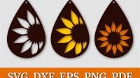 Free Sunflower Earring SVG