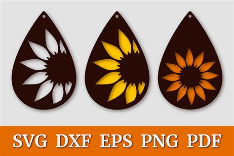 Free Sunflower Earring SVG