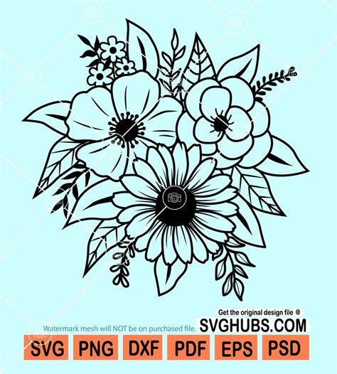 Bouquet Flower SVG ‪‬