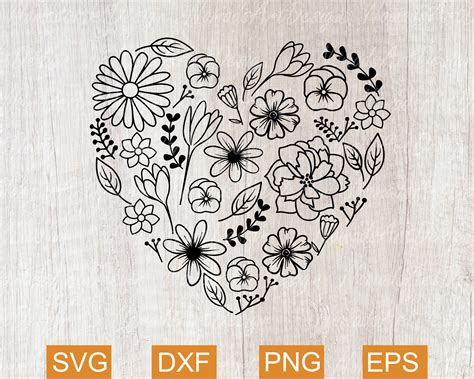 Floral Heart SVG