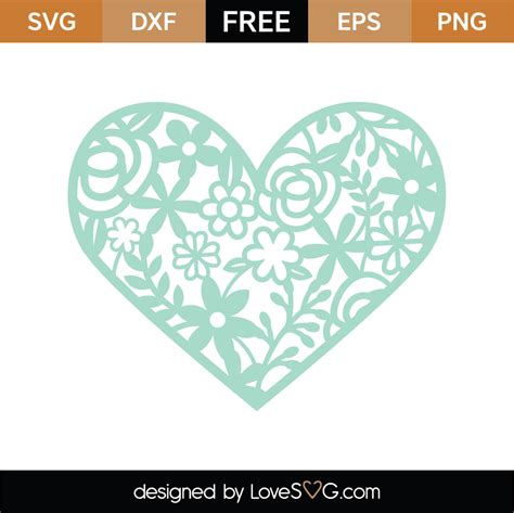 Floral Heart SVG Free