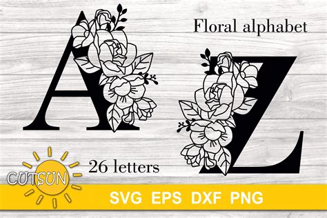 Floral Monogram Letter SVG