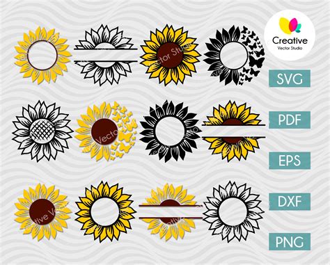 Monogram Sunflower SVG