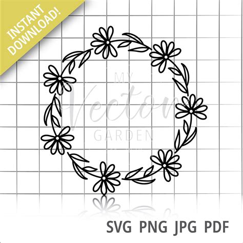 Daisy Wreath SVG