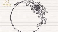 Sunflower Wreath SVG