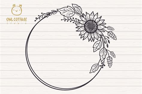 Sunflower Wreath SVG