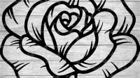 Rose Outline SVG Free