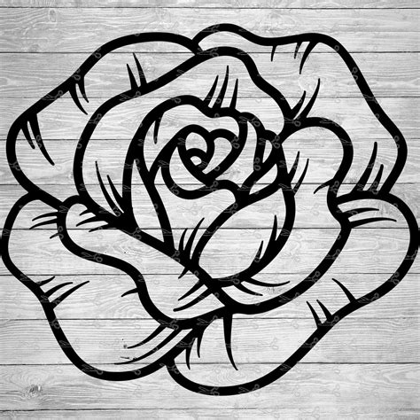 Rose Outline SVG Free