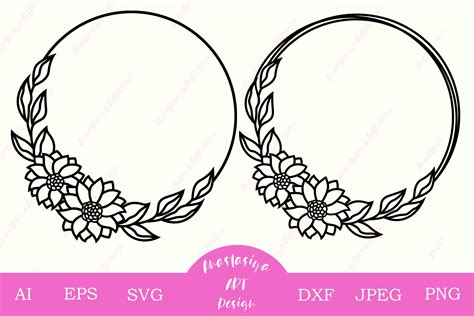 Flower Monogram Frame SVG Free