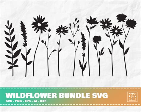 Wildflower Silhouette SVG