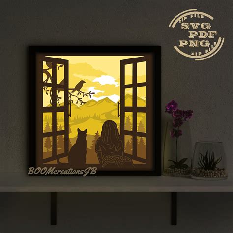 Cat Shadow Box SVG File Cat Shadow Box SVG File: A Purrfect Addition To Your Home Décor