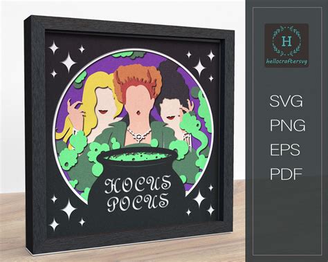 Hocus Pocus Shadow Box SVG Files Hocus Pocus Shadow Box SVG Files: Capture The Magic Of Your Favorite Halloween Classic