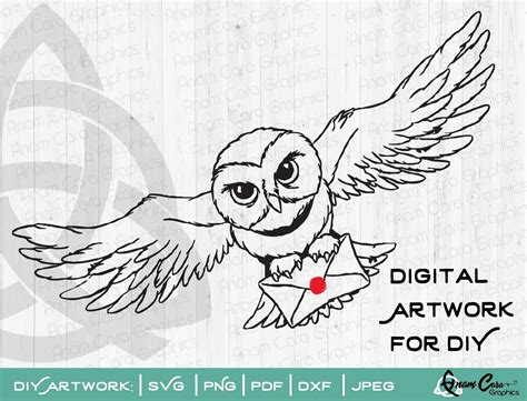 Harry Potter Owl Flying SVG Harry Potter Owl Flying SVG: Enchanting Designs For Magical Creations