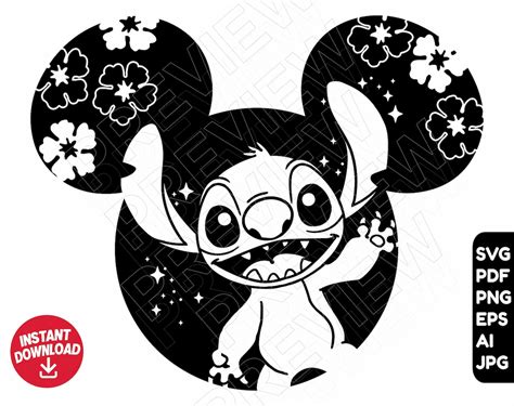 Stitch Disney Disney SVG‪‬ Stitch Disney SVG: Unleash The Adventure With The Cuddly Alien